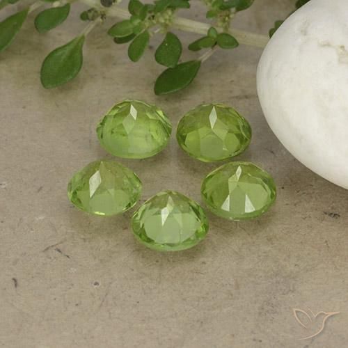 4.18 ct natürliche Leichtes lebendiges Grün Peridot-Edelsteine, Runden, VS