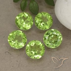3.92 ct natürliche Leichtes lebendiges Grün Peridot-Edelsteine, Runden, VS