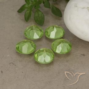3.92 ct natürliche Leichtes lebendiges Grün Peridot-Edelsteine, Runden, VS