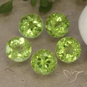 4.19 ct natürliche Leichtes lebendiges Grün Peridot-Edelsteine, Runden, VS