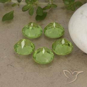 4.19 ct natürliche Leichtes lebendiges Grün Peridot-Edelsteine, Runden, VS