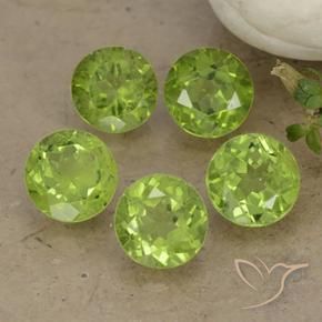 4.67 ct natürliche Lebendiges grün Peridot-Edelsteine, Runden, VS