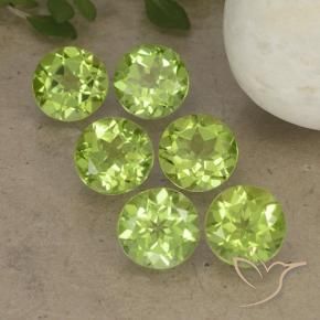 4.92 ct natürliche Leichtes lebendiges Grün Peridot-Edelsteine, Runden, VVS-VS