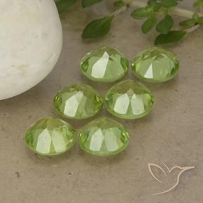 4.92 ct natürliche Leichtes lebendiges Grün Peridot-Edelsteine, Runden, VVS-VS