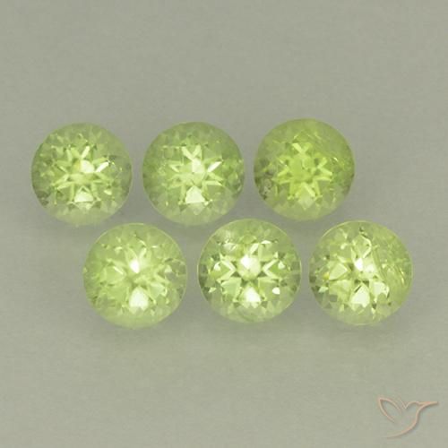 1.85 ct natürliche gelblich-grün Peridot-Edelsteine, Runden, VS