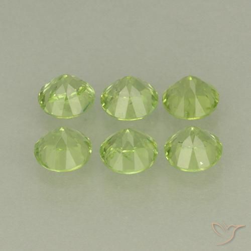 1.85 ct natürliche gelblich-grün Peridot-Edelsteine, Runden, VS