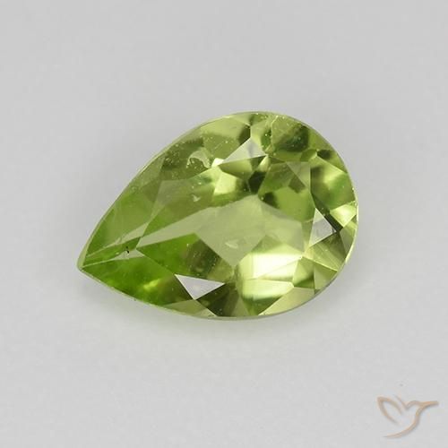 0.60ct Natürlicher Mittelgrün Peridot, Birnenform, VVS-VS