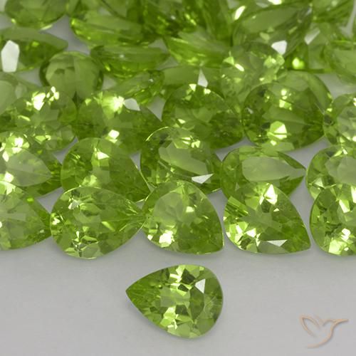 9,17 ctw natürlicher gelblich-grün Peridot, Birnenform, VS