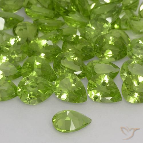 9,17 ctw natürlicher gelblich-grün Peridot, Birnenform, VS