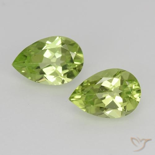 0.90ctw Natürlicher Leichtes lebendiges Grün Peridot, Birnenform, VVS-VS