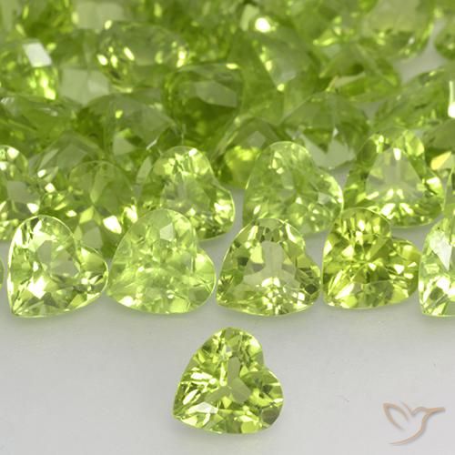 0.48ct Natürlicher gelblich-grün Peridot, Herz, VVS-VS
