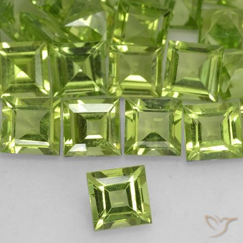 0.67ct Natürlicher hellgrün Peridot, Quadrat, VVS-VS