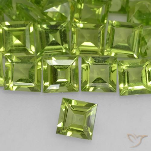 9,17 ctw natürlicher hellgrün Peridot, Quadrat, VVS-VS