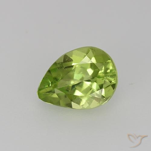 0.82ct Natürlicher Mittelgrün Peridot, Birnenform, VS