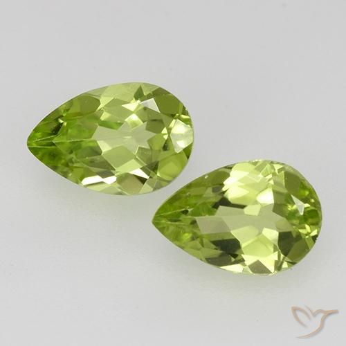 0.87ctw Natürlicher Mittelgrün Peridot, Birnenform, VVS-VS