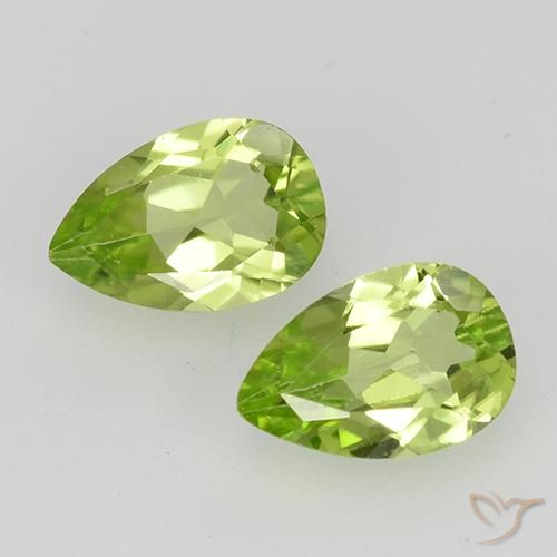 0.87ctw Natürlicher Leichtes lebendiges Grün Peridot, Birnenform, VVS-VS