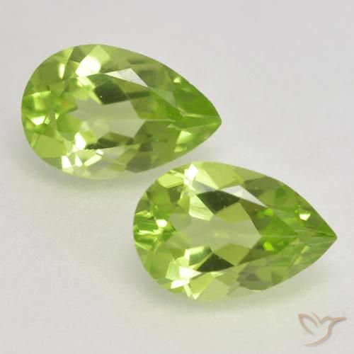 0.87ctw Natürlicher Mittelgrün Peridot, Birnenform, VVS-VS