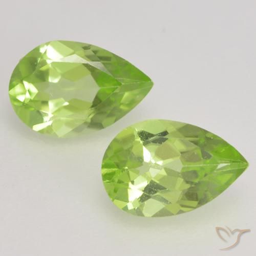 0.86ctw Natürlicher Leichtes lebendiges Grün Peridot, Birnenform, VVS-VS