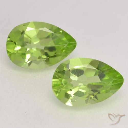 0.84ctw Natürlicher Mittelgrün Peridot, Birnenform, VVS-VS