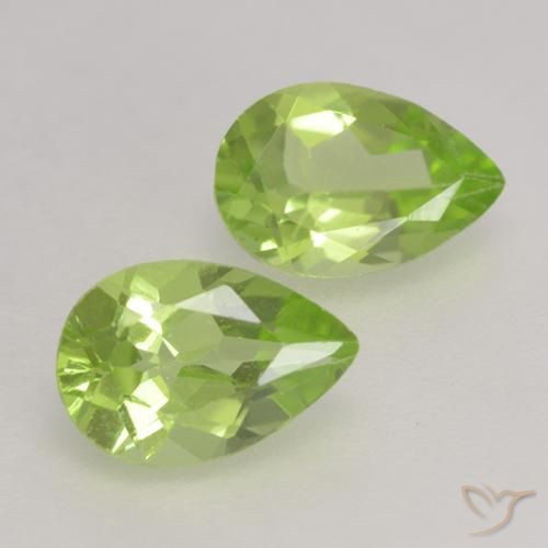 0.86 ct natürliche Lebendiges grün Peridot-Edelsteine, Birnenform, VVS-VS