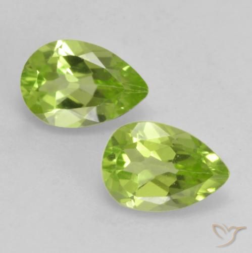 0.86ctw Natürlicher Leichtes lebendiges Grün Peridot, Birnenform, VVS-VS