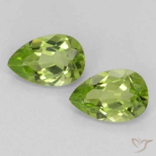 0.86ctw Natürlicher Leichtes lebendiges Grün Peridot, Birnenform, VVS-VS