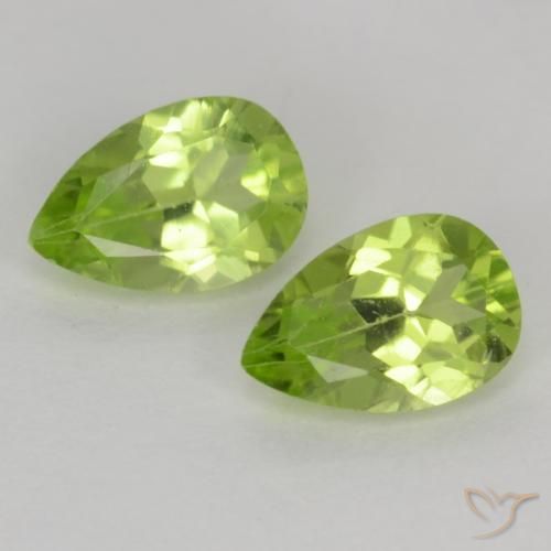 0.91ctw Natürlicher Mittelgrün Peridot, Birnenform, VVS-VS