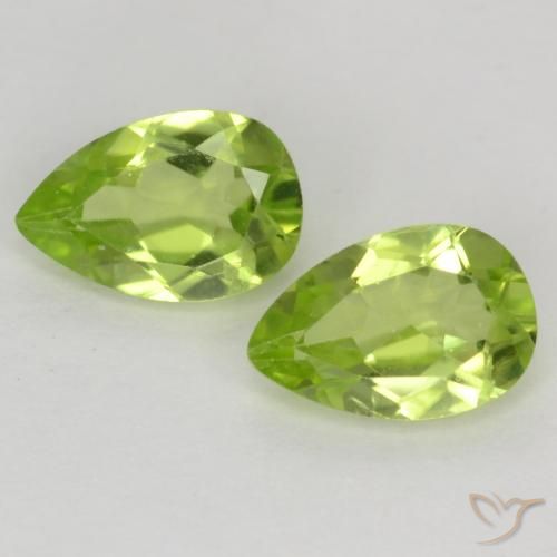 0.92ctw Natürlicher Mittelgrün Peridot, Birnenform, VVS-VS