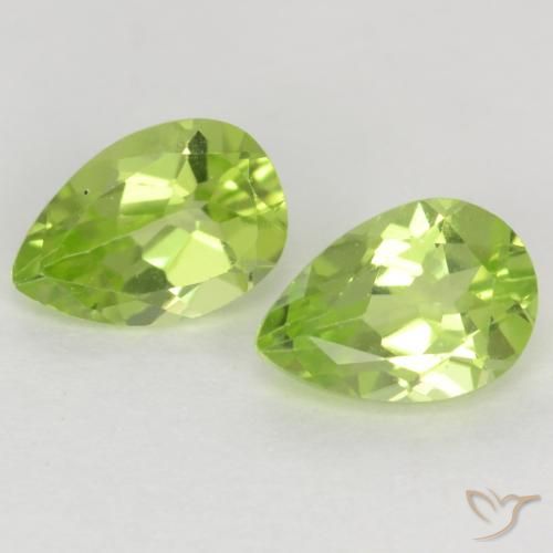0.98ctw Natürlicher Leichtes lebendiges Grün Peridot, Birnenform, VVS-VS