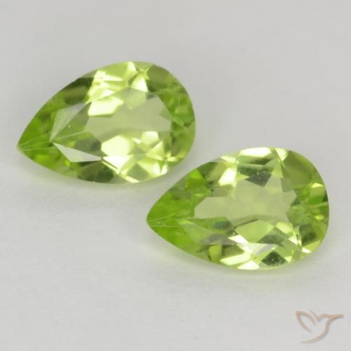 0.81ctw Natürlicher Leichtes lebendiges Grün Peridot, Birnenform, VVS-VS
