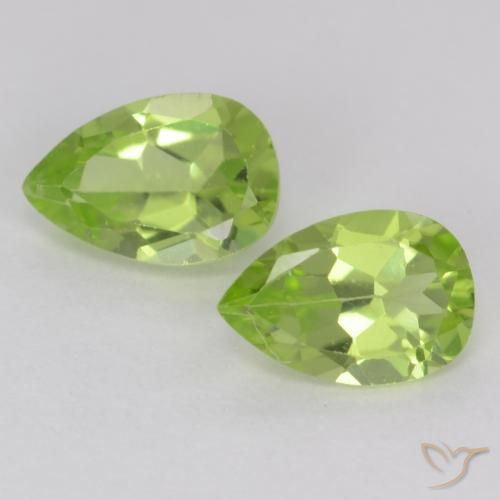 0.89ctw Natürlicher Leichtes lebendiges Grün Peridot, Birnenform, VVS-VS