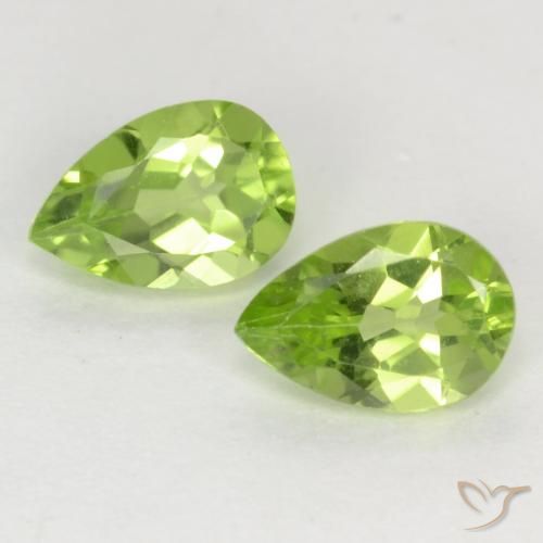 0.87ctw Natürlicher hellgrün Peridot, Birnenform, VVS-VS