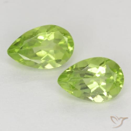 0.94ctw Natürlicher hellgrün Peridot, Birnenform, VVS-VS