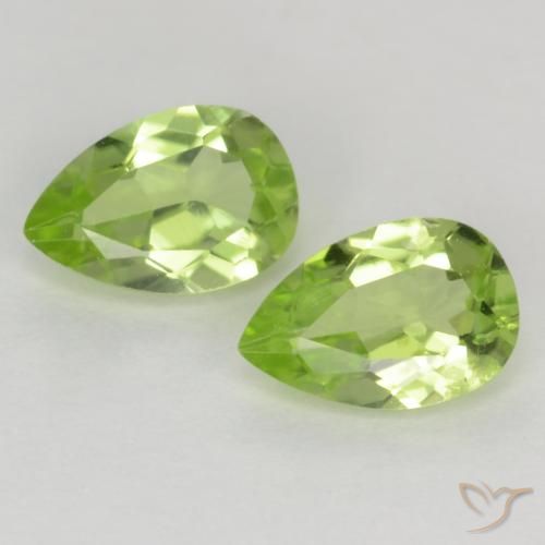 0.88ctw Natürlicher hellgrün Peridot, Birnenform, VVS-VS