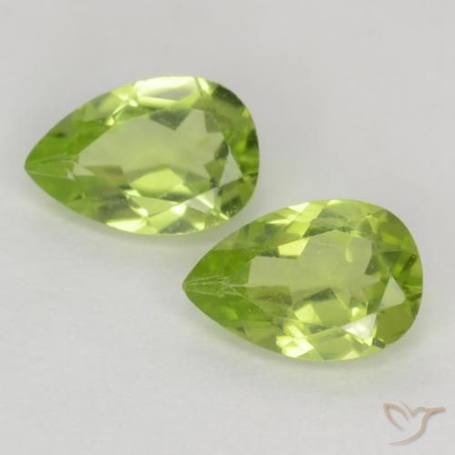 0.89ctw Natürlicher Leichtes lebendiges Grün Peridot, Birnenform, VVS-VS