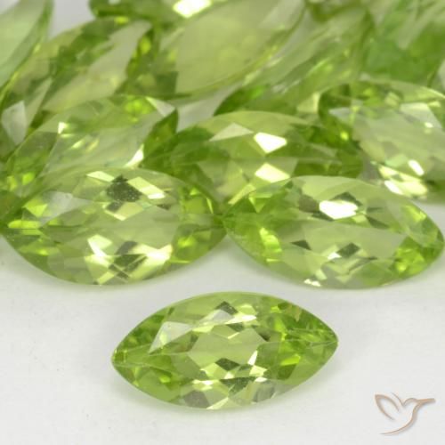 0.58ct Natürlicher Leichtes lebendiges Grün Peridot, Marquise, VS