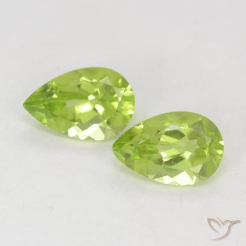 0.90 ct natürliche Lebendiges Gelbgrün Peridot-Edelsteine, Birnenform, VVS-VS