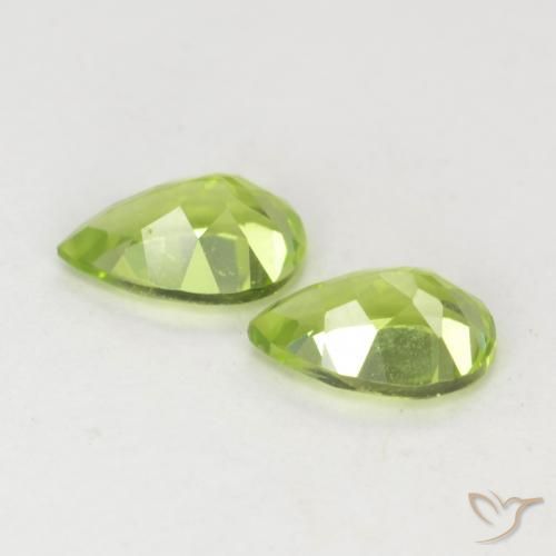 0.90 ct natürliche Lebendiges Gelbgrün Peridot-Edelsteine, Birnenform, VVS-VS