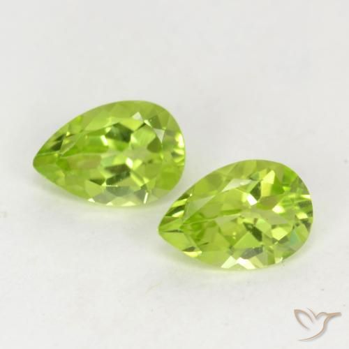 0.93ctw Natürlicher Lebendiges Gelbgrün Peridot, Birnenform, VVS-VS