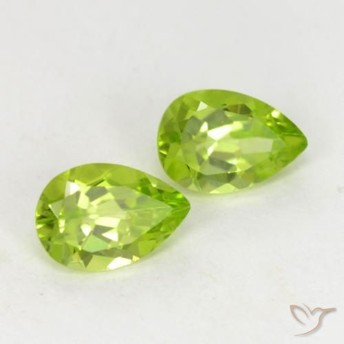 0.93 ct natürliche Lebendiges Gelbgrün Peridot-Edelsteine, Birnenform, VVS-VS