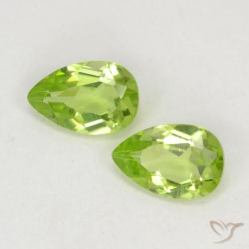 0.96ctw Natürlicher Mittel-Hellgrün Peridot, Birnenform, VVS-VS