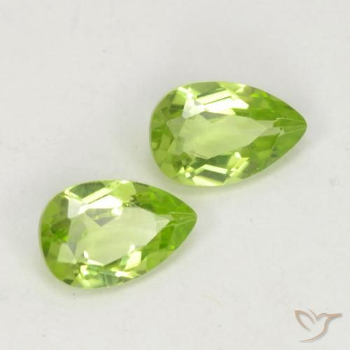 0.96 ct natürliche Mittel-Hellgrün Peridot-Edelsteine, Birnenform, VVS-VS
