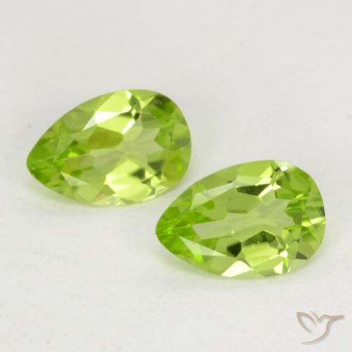 0.77ctw Natürlicher hellgrün Peridot, Birnenform, VVS-VS
