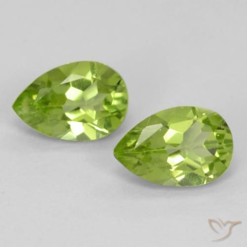 0.87ctw Natürlicher Mittelgrün Peridot, Birnenform, VVS-VS