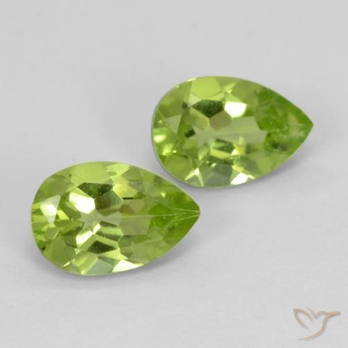 0.87 ct natürliche Mittelgrün Peridot-Edelsteine, Birnenform, VVS-VS