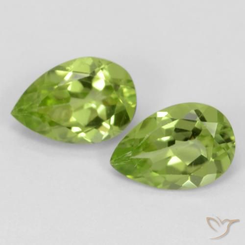 0.82ctw Natürlicher Mittelgrün Peridot, Birnenform, VVS-VS