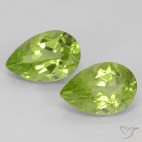0.97ctw Natürlicher Leichtes lebendiges Grün Peridot, Birnenform, VVS-VS