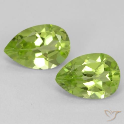 0.81ctw Natürlicher Leichtes lebendiges Grün Peridot, Birnenform, VVS-VS