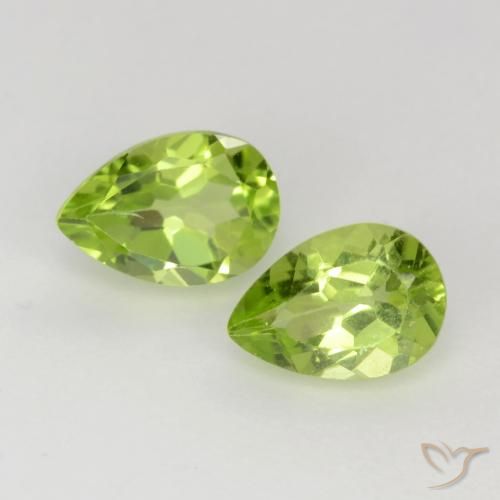 0.91ctw Natürlicher Leichtes lebendiges Grün Peridot, Birnenform, VVS-VS