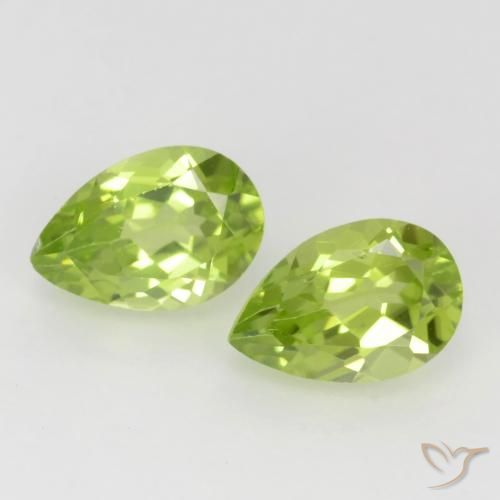 1.03ctw Natürlicher Leichtes lebendiges Grün Peridot, Birnenform, VVS-VS